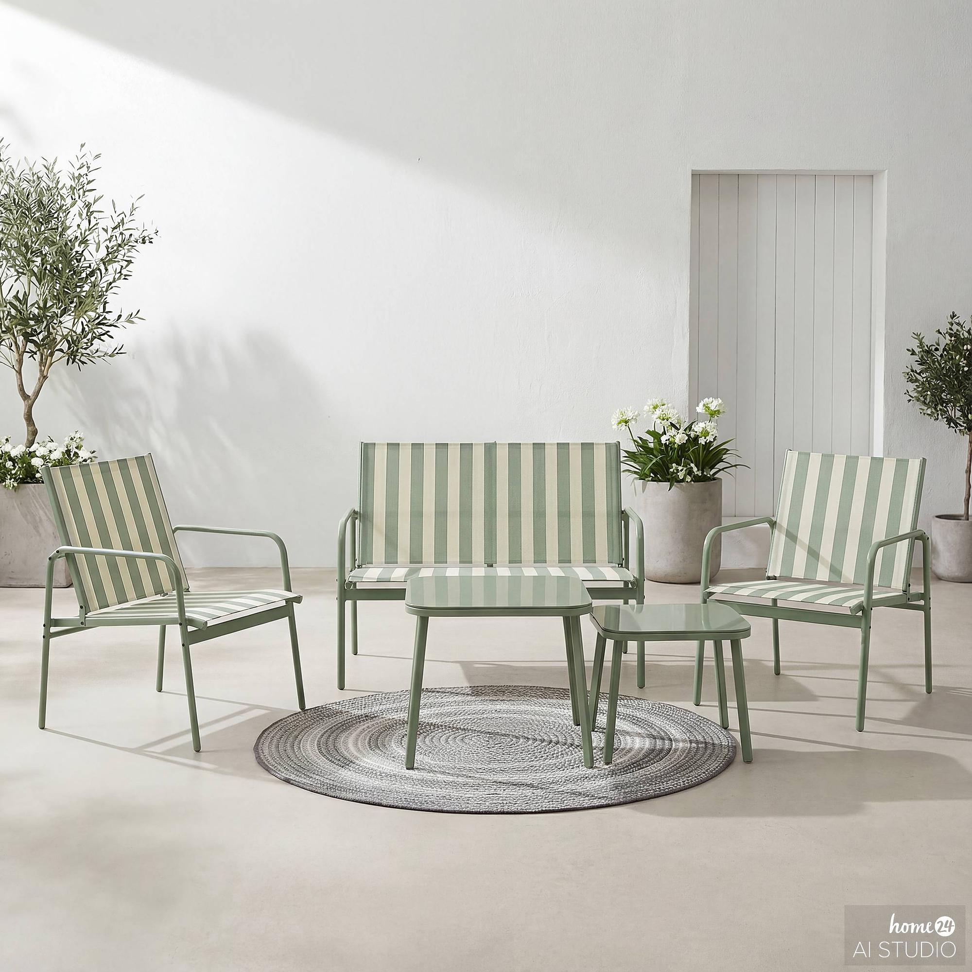 Vinoa Seating Group Set of 5 Steel Green White 0