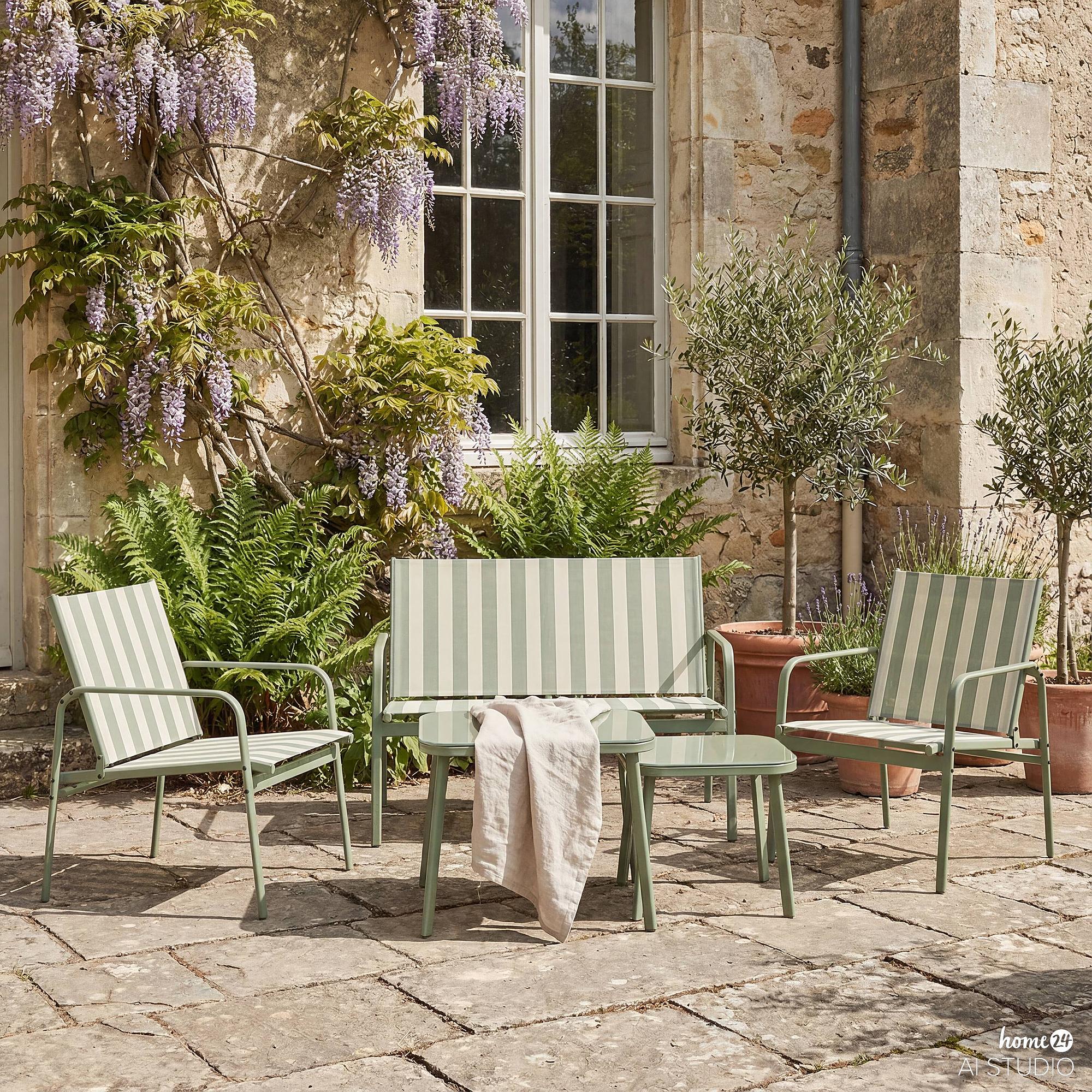 Vinoa Seating Group Set of 5 Steel Green White 2