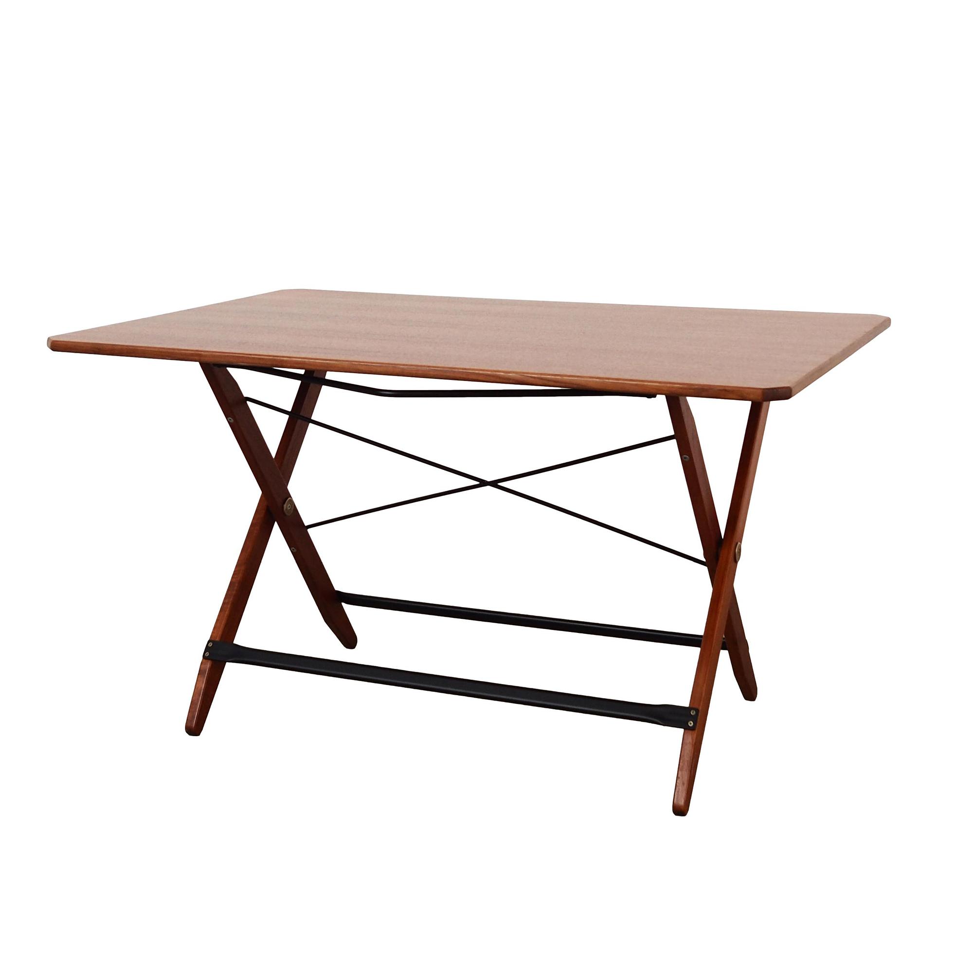 Folding Table Teak Brown 1970s 72x126.5 cm 0