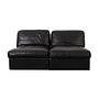 Sofa Modular 2 Teilig Leder Schwarz 1970er Jahre 0