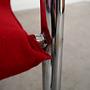 Armchair Metal Fabric Red 1970s 10