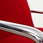 Armchair Metal Fabric Red 1970s 9