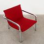 Armchair Metal Fabric Red 1970s 6