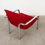 Armchair Metal Fabric Red 1970s 5