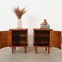 2x Nightstand Plywood Solid Wood 1960s 2