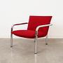 Armchair Metal Fabric Red 1970s 2