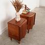 2x Nightstand Plywood Solid Wood 1960s 5