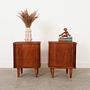 2x Nightstand Plywood Solid Wood 1960s 1