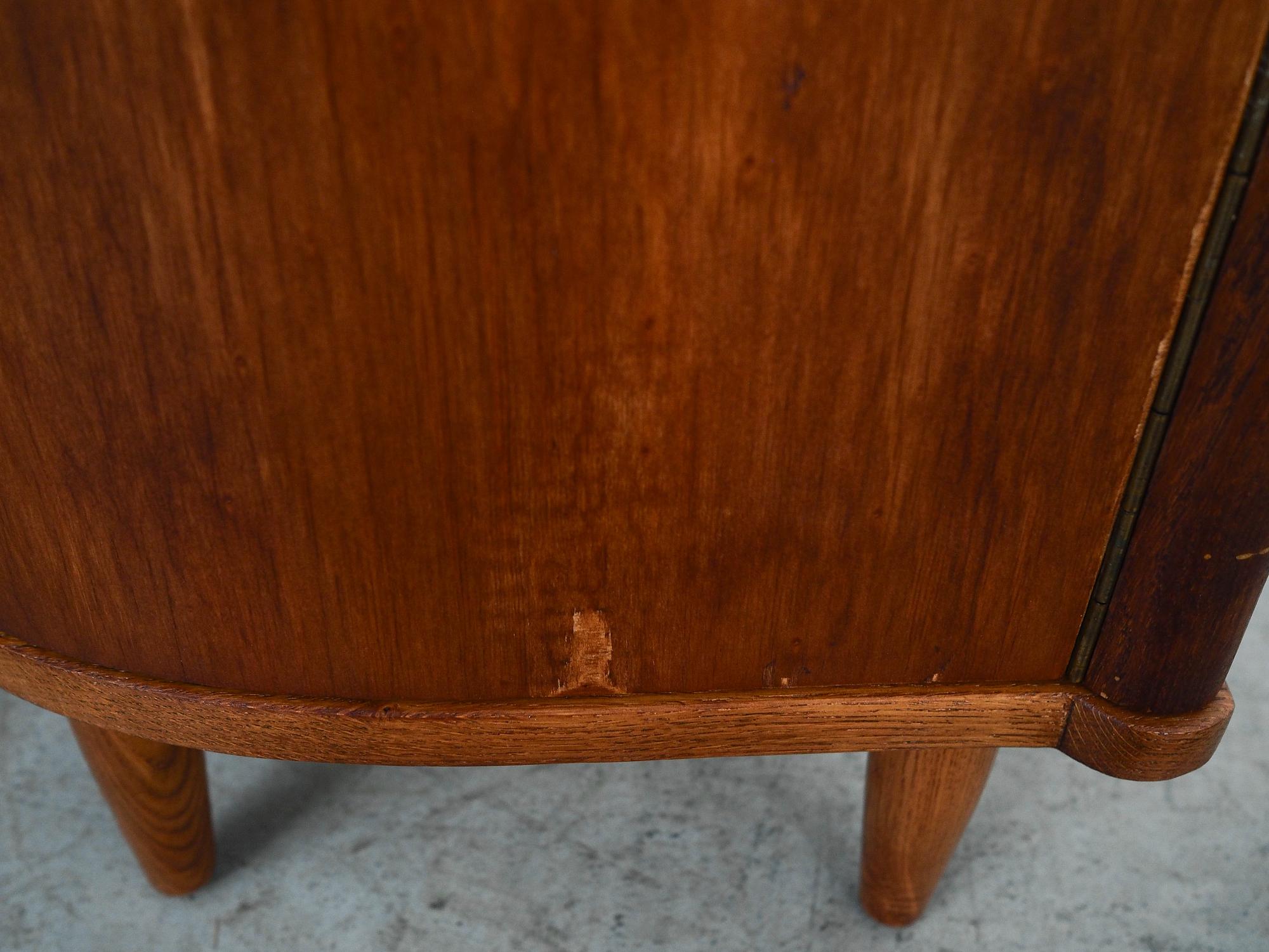 2x Nightstand Plywood Solid Wood 1960s 9
