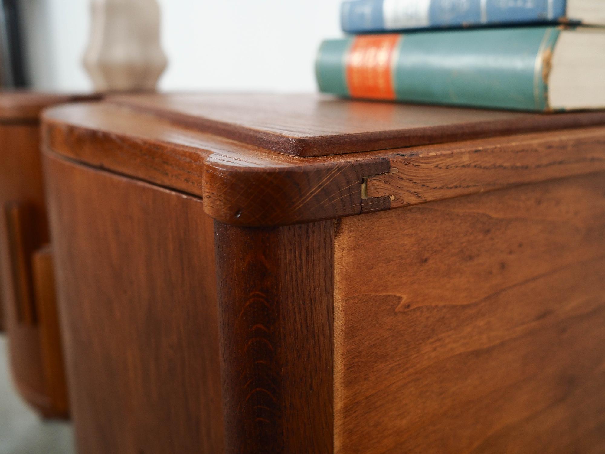 2x Nightstand Plywood Solid Wood 1960s 11