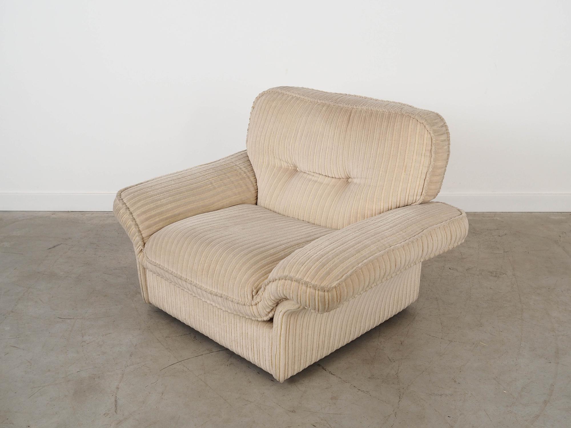Soffio Sessel Stoff Creme 1970er Jahre 1