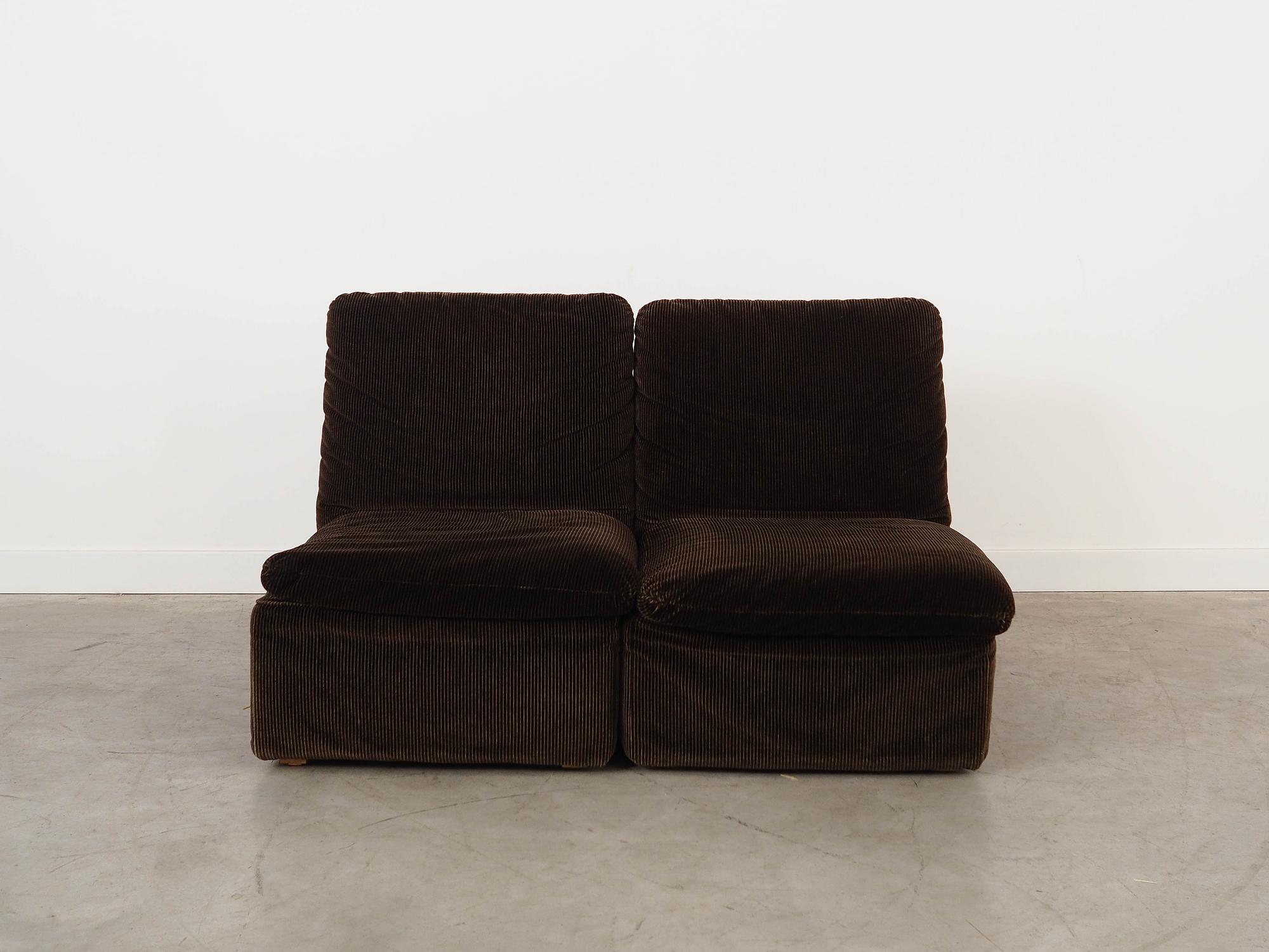Busnelli Modular Leather Sofa Brown 1970s 1