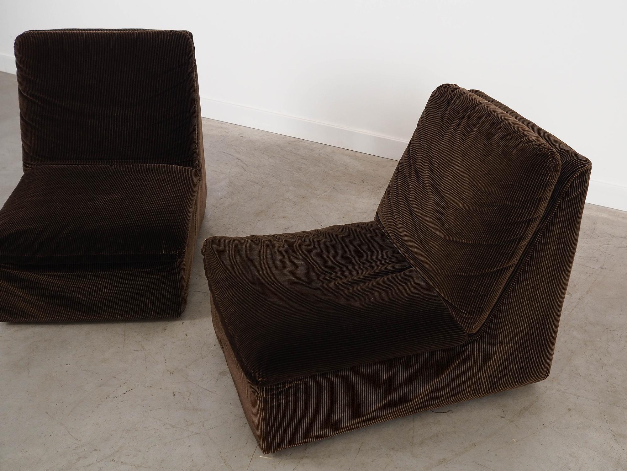 Busnelli Modular Leather Sofa Brown 1970s 4