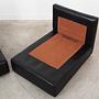 Sofa Modular 2 Teilig Leder Schwarz 1970er Jahre 10