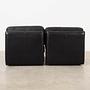Modular Sofa 2 Pieces Black Leather 1970s 6