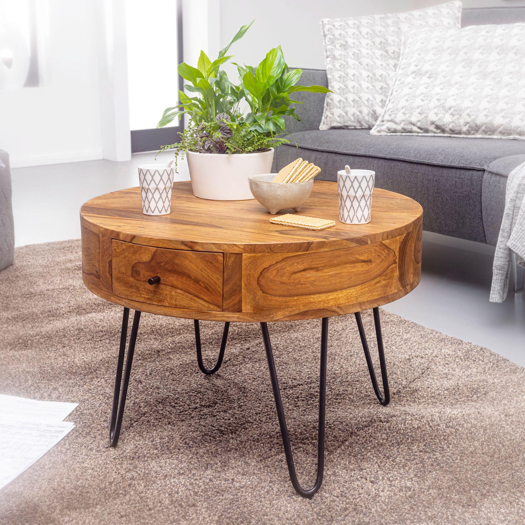 Karow Coffee Table Stainless Steel Brown Black Ø60 cm 2