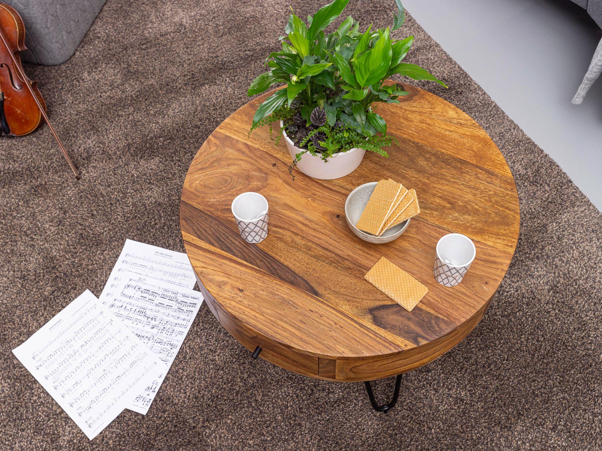 Karow Coffee Table Stainless Steel Brown Black Ø60 cm 4
