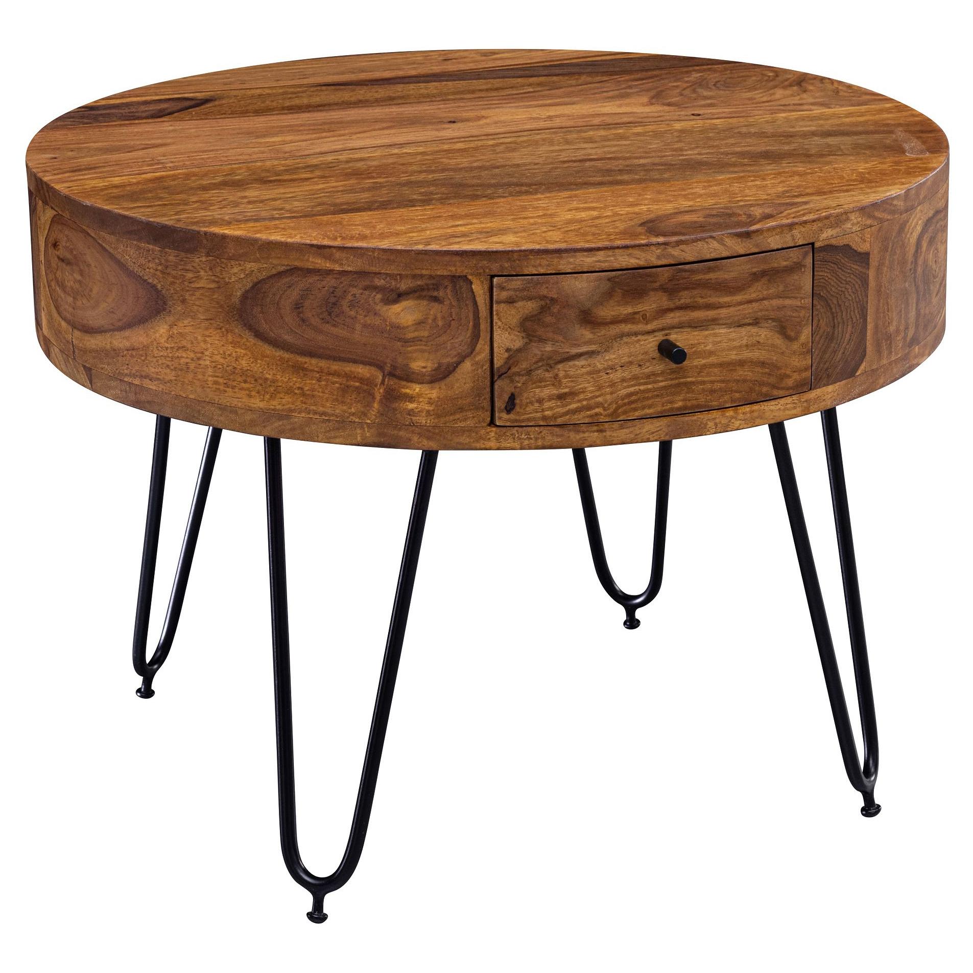 Karow Coffee Table Stainless Steel Brown Black Ø60 cm 1