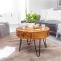 Karow Coffee Table Stainless Steel Brown Black Ø60 cm 3