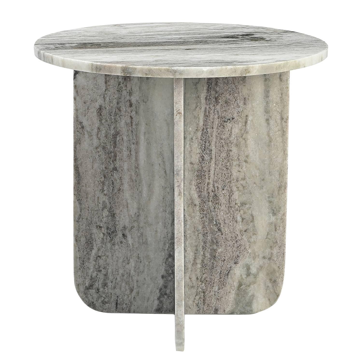 BIHORO Side Table Marble Grey Ø40 cm 4
