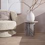 BIHORO Side Table Marble Grey Ø40 cm 3