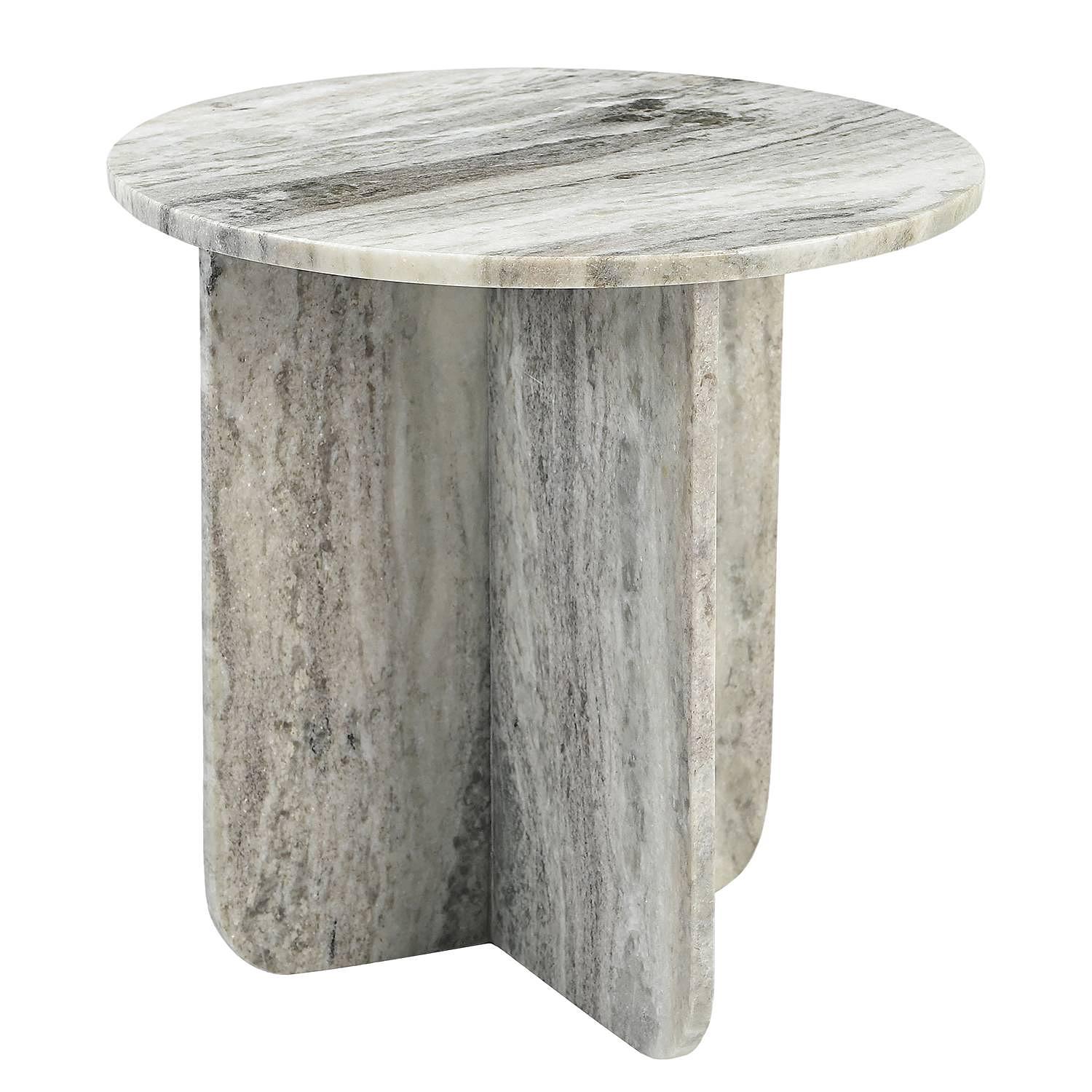 BIHORO Side Table Marble Grey Ø40 cm 1
