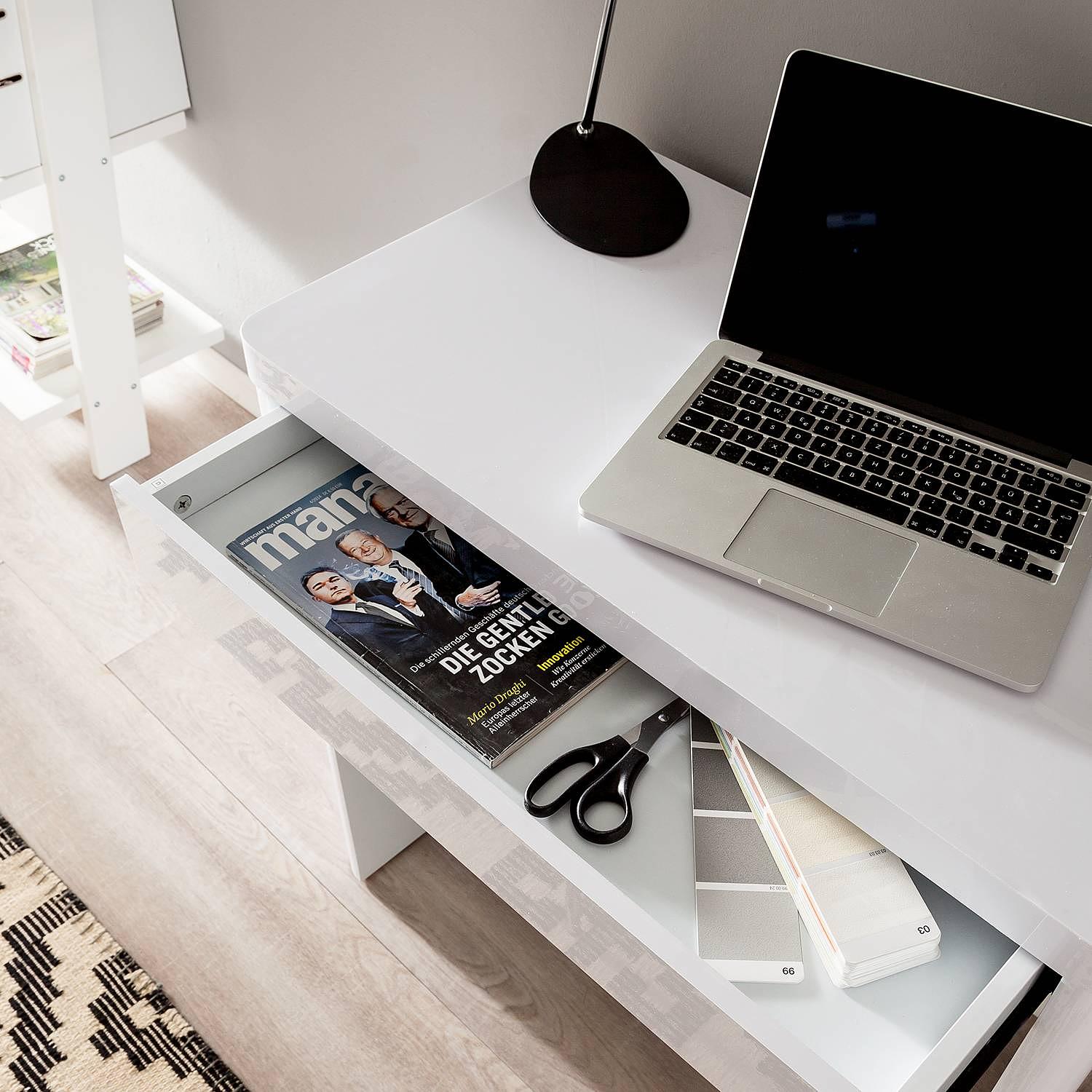 Cu-Libre 80 Desk High Gloss White 76x 79cm 3