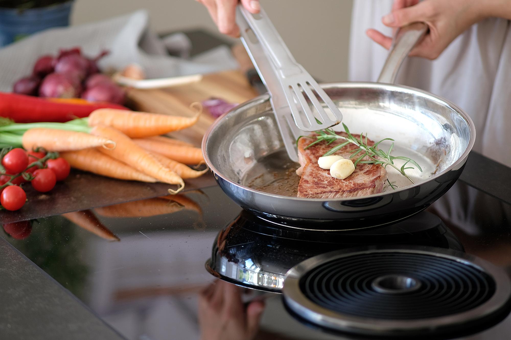Grozy Frying Pan Stainless Steel Silver 3