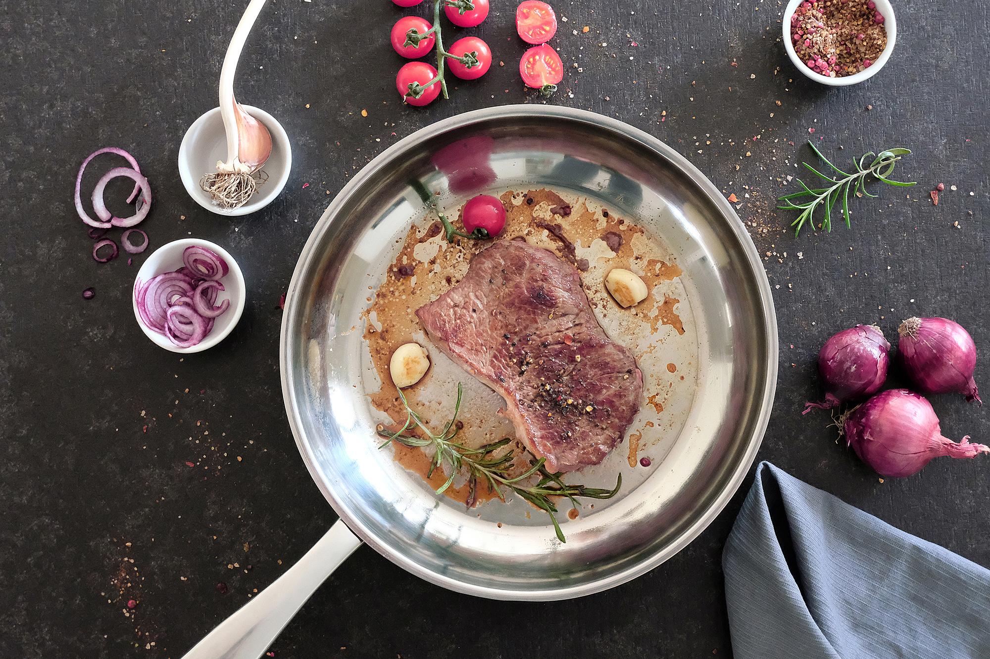 Grozy Frying Pan Stainless Steel Silver 2