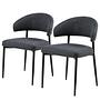 2x Asbo Upholstered Chair Dark Grey 0