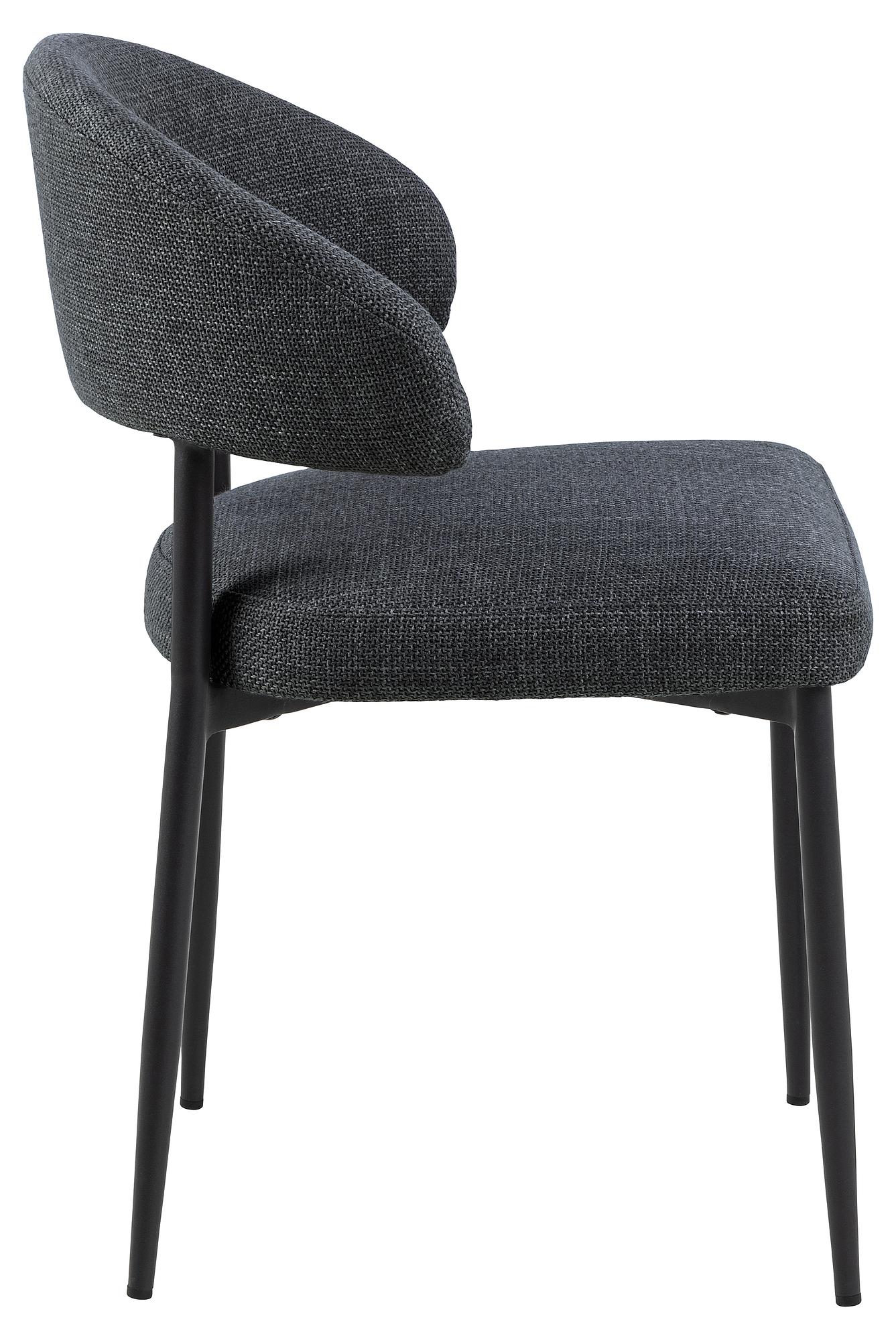 2x Asbo Upholstered Chair Dark Grey 4