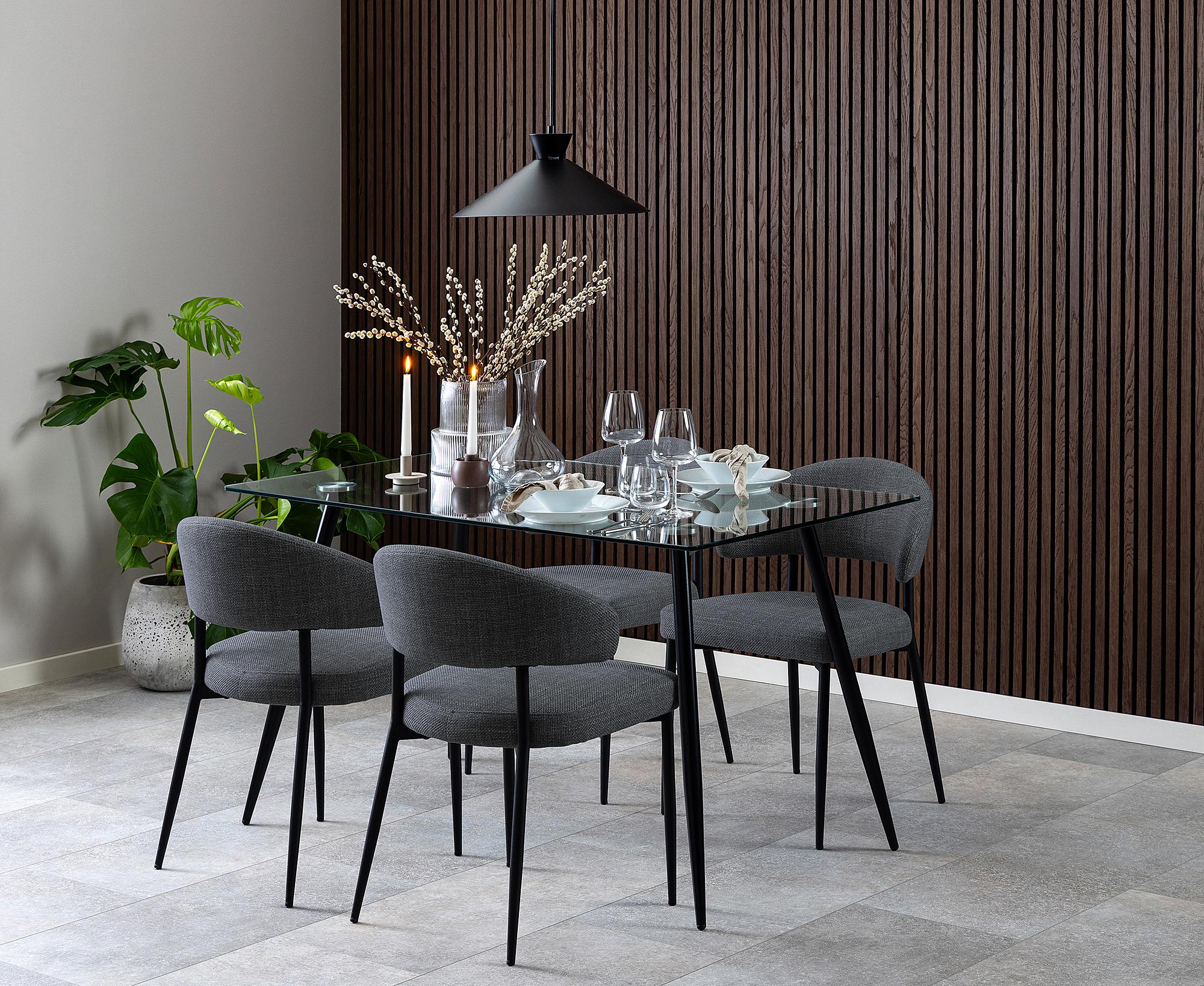 2x Asbo Upholstered Chair Dark Grey 3