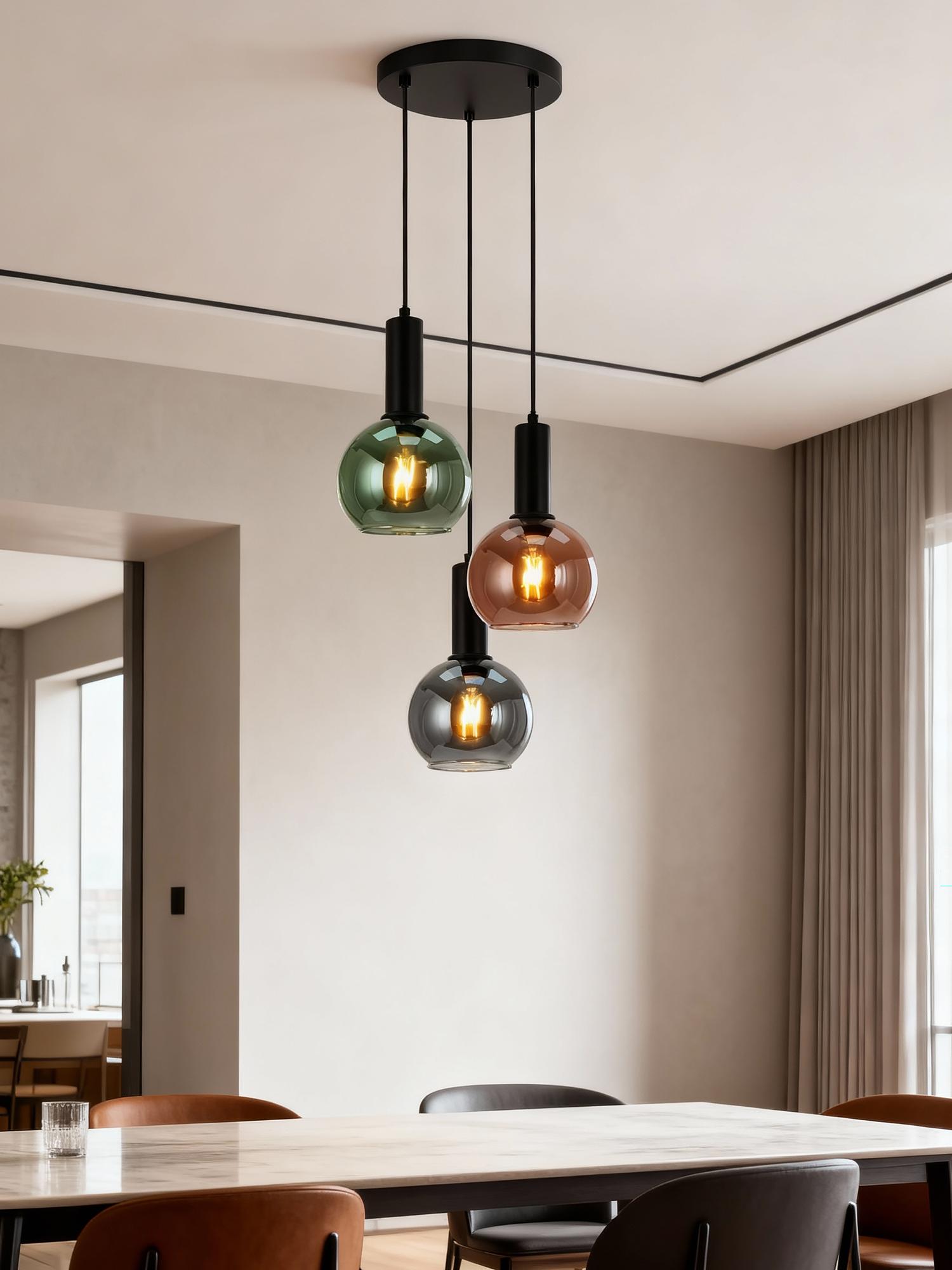 Almota Pendant Light 3-Light Stained Glass Multicolored 2