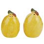 2x Salt & Pepper Shakers Stoneware Yellow 0