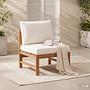 Bayton Lounge Chair Acacia Solid Brown Beige 0