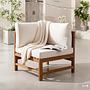 Bayton Lounge Chair Acacia Solid Brown Beige 0