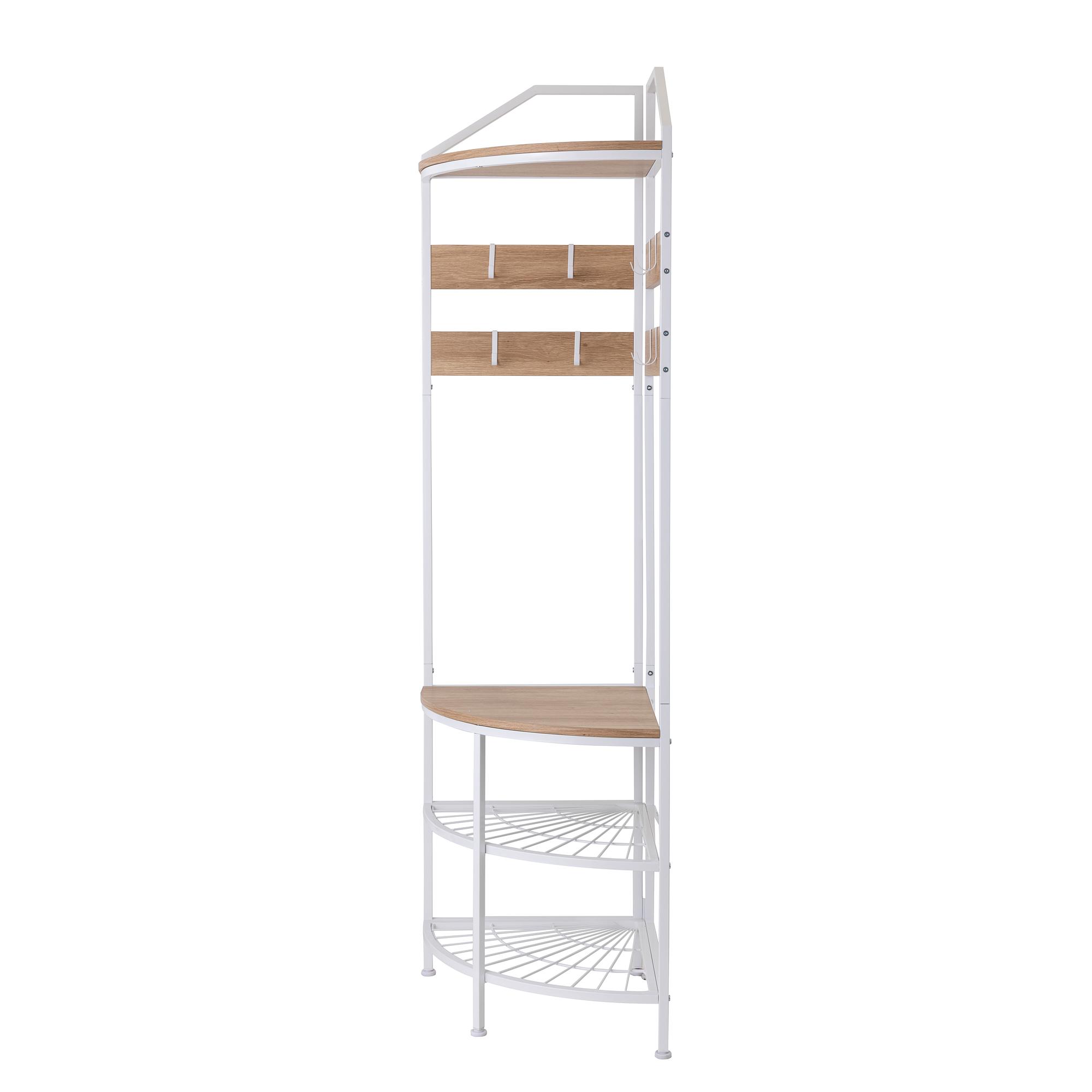Burdie Corner Wardrobe Wood-Based Material Oak Decor White 1