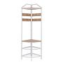 Burdie Corner Wardrobe Wood-Based Material Oak Decor White 0