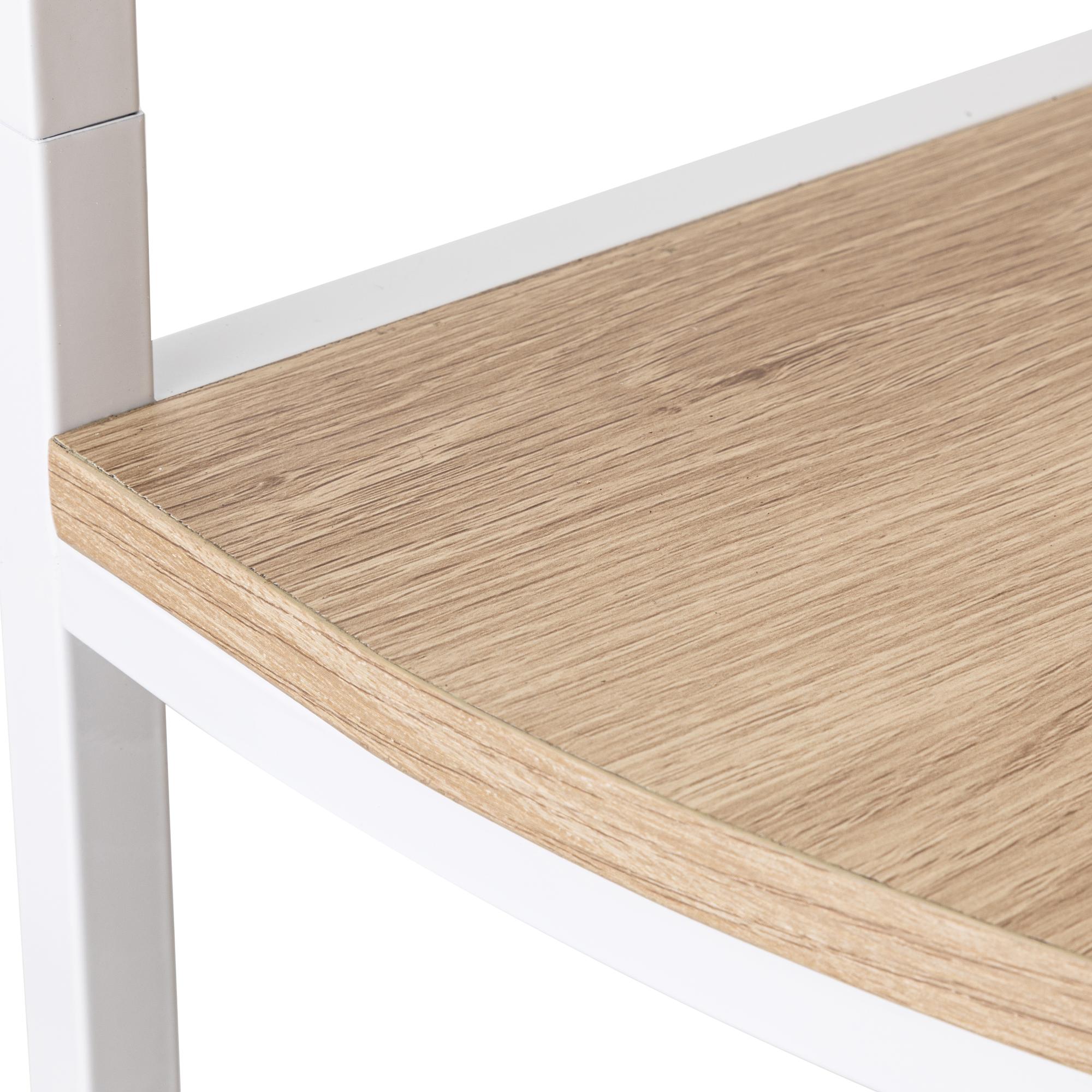 Burdie Corner Wardrobe Wood-Based Material Oak Decor White 4