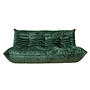 Togo Lounge Set 5-pcs. Washed Velvet Forest Green 9