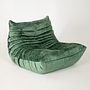 Togo Armchair Washed Velvet Forest Green 1