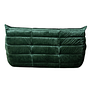 Togo Sofa 2-Seater Washed Velvet Forest Green 2
