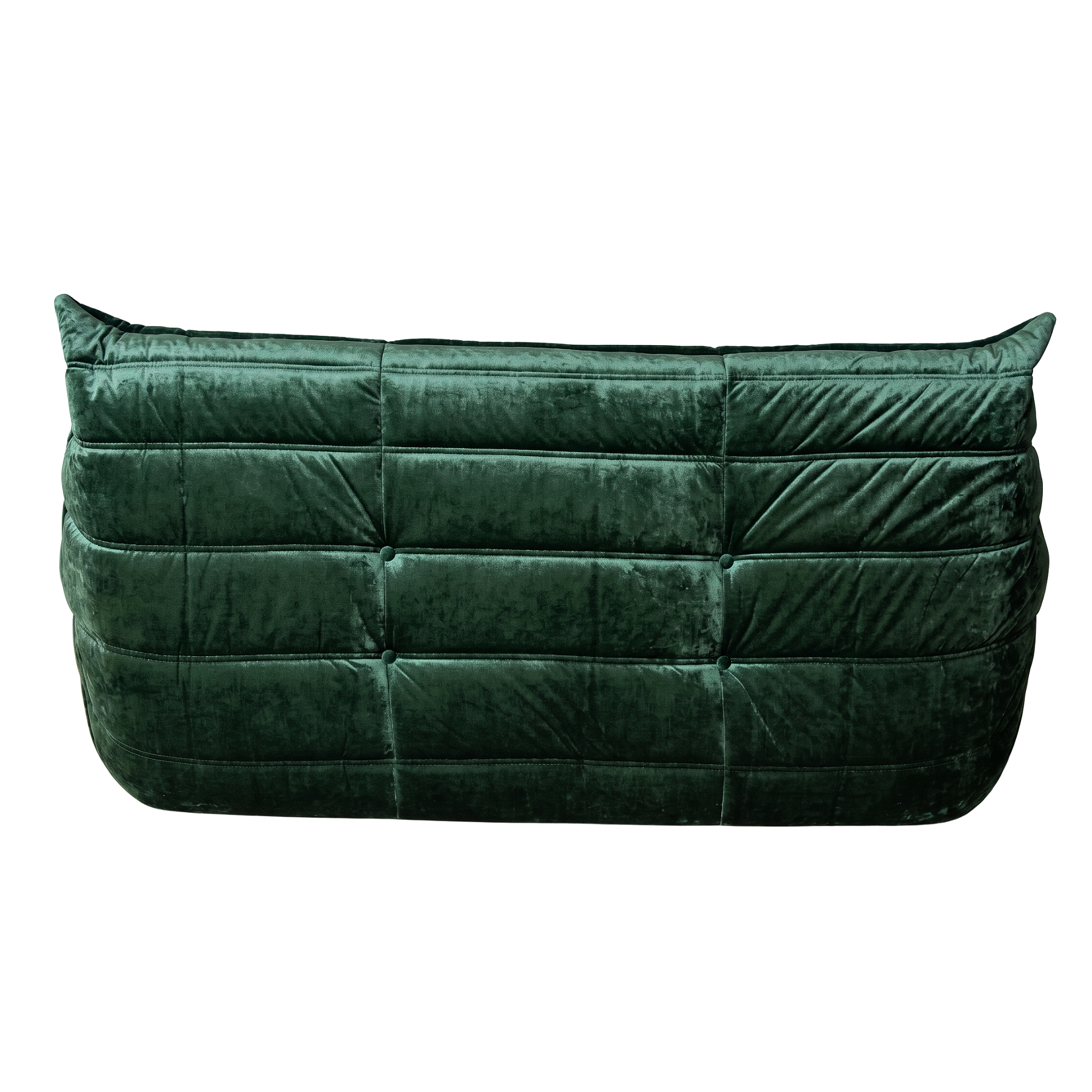 Togo Sofa 2-Seater Washed Velvet Forest Green 2