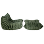 Togo Sessel und Ottoman Set Rib Samt Moss Grün 1