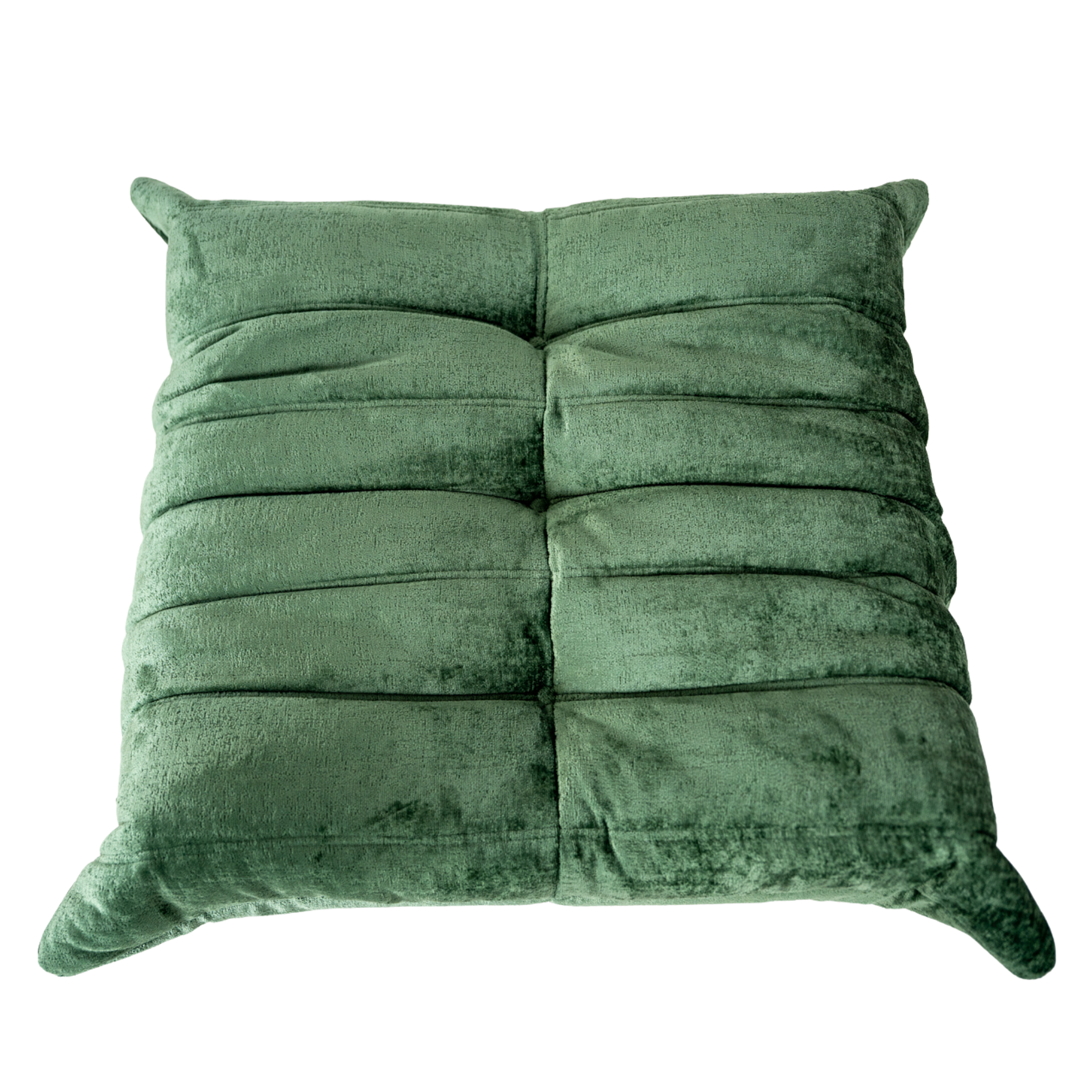 Togo Armchair and Ottoman Set Washed Velvet Forest Green 10