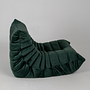 Togo Armchair and Ottoman Set Rib Velvet Spruce Green 4