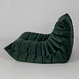 Togo Armchair and Ottoman Set Rib Velvet Spruce Green 5