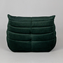 Togo Armchair and Ottoman Set Rib Velvet Spruce Green 7
