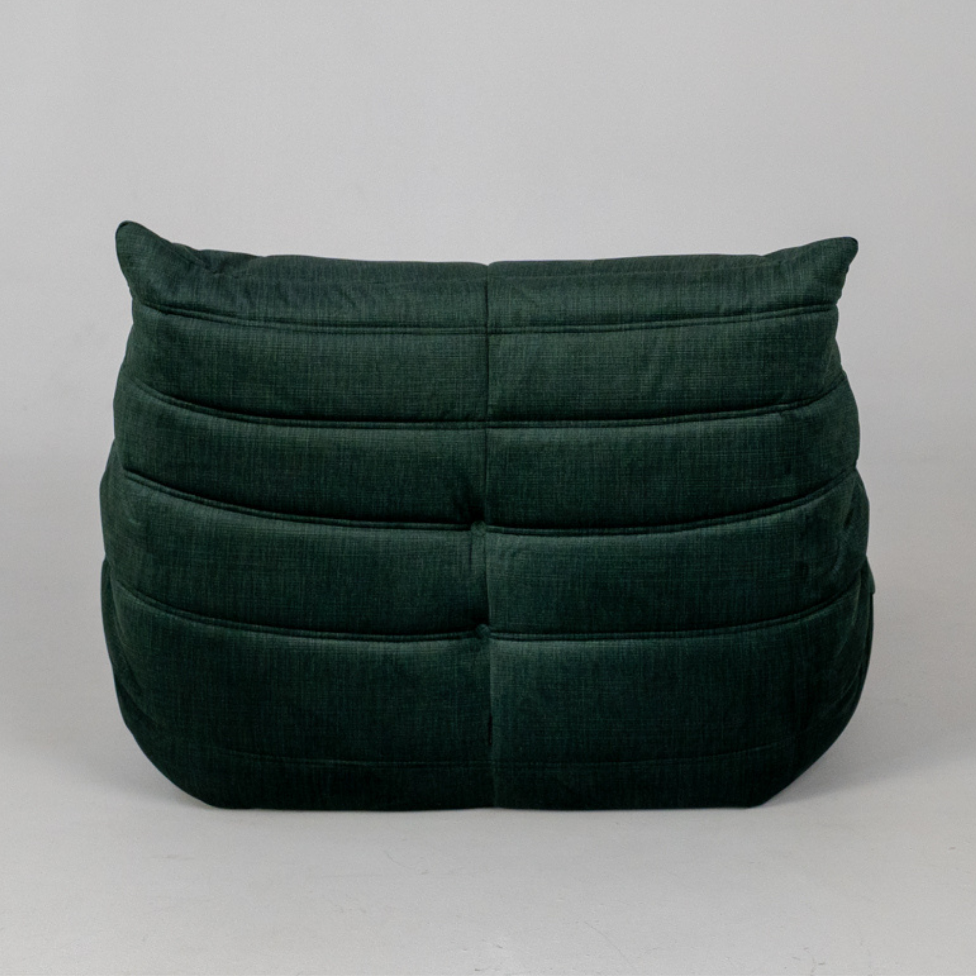 Togo Armchair and Ottoman Set Rib Velvet Spruce Green 7