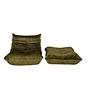 Togo Armchair and Ottoman Set Wave Velvet Olive Green 9